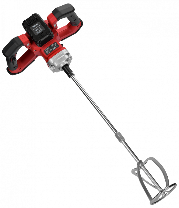 Malaxor mixer cu baterie acumulator 2 x 20V 4Ah masina amestecat amestecator mortar vopsea (KD3194) [13]