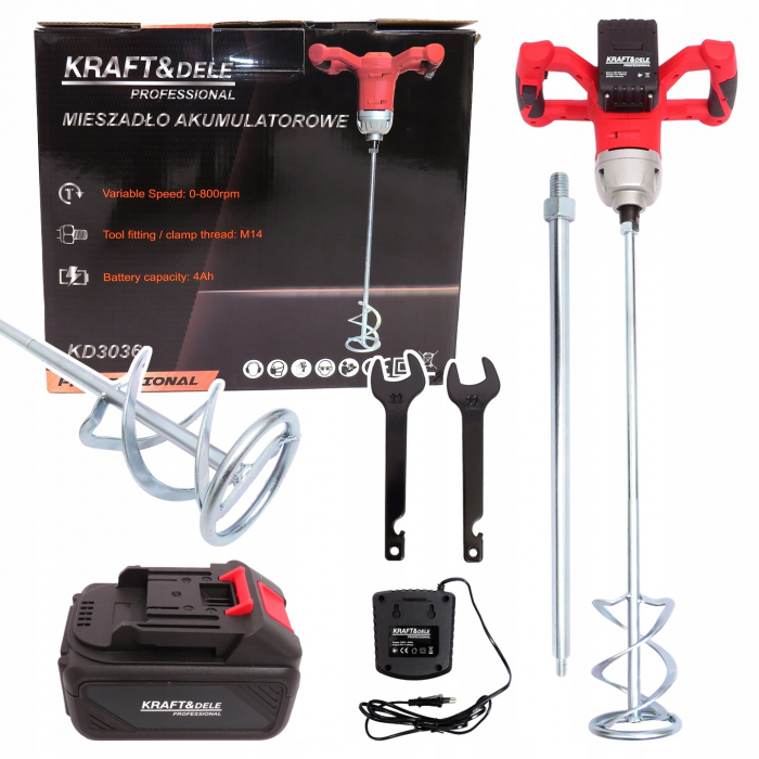 Malaxor mixer cu baterie acumulator 20V masina amestecat amestecator mortar vopsea (KD3036) [1]