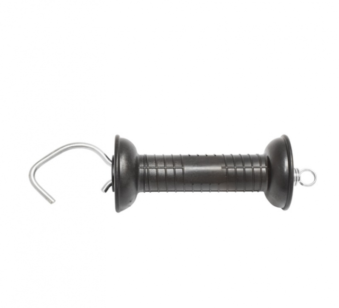 Maner poarta negru cu carlig si arc tensionare gard electric DISBY81 (BK87667) [5]