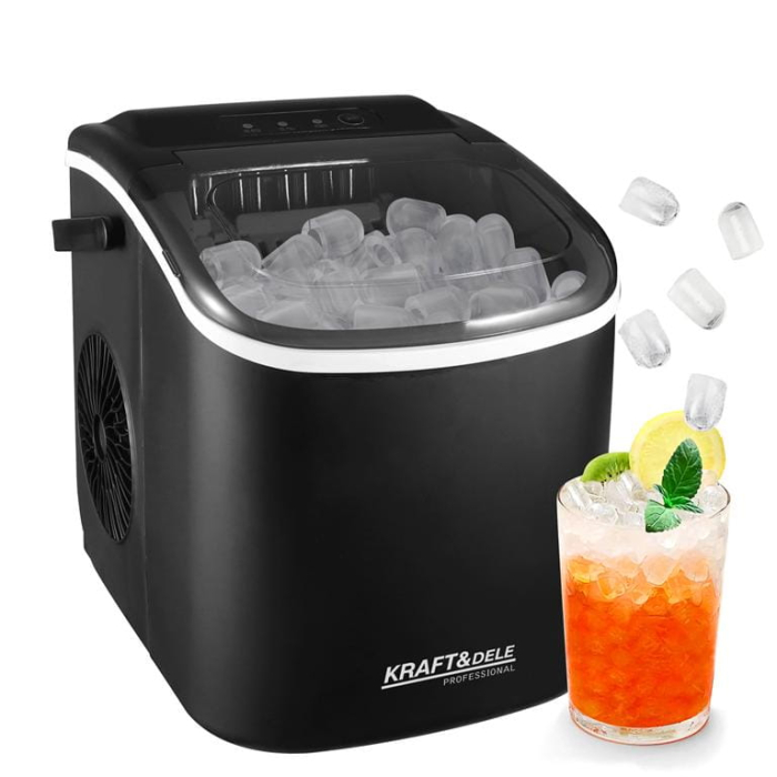 Masina aparat de facut gheata, 28x11.5x0 cm 220V 1.2 Litri, Economica, agent frigorific modern R600A, Negru (KD4124) [4]