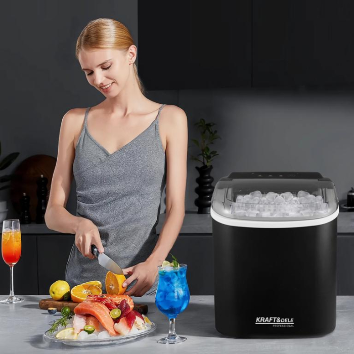 Masina aparat de facut gheata, 28x11.5x0 cm 220V 1.2 Litri, Economica, agent frigorific modern R600A, Negru (KD4124) [13]