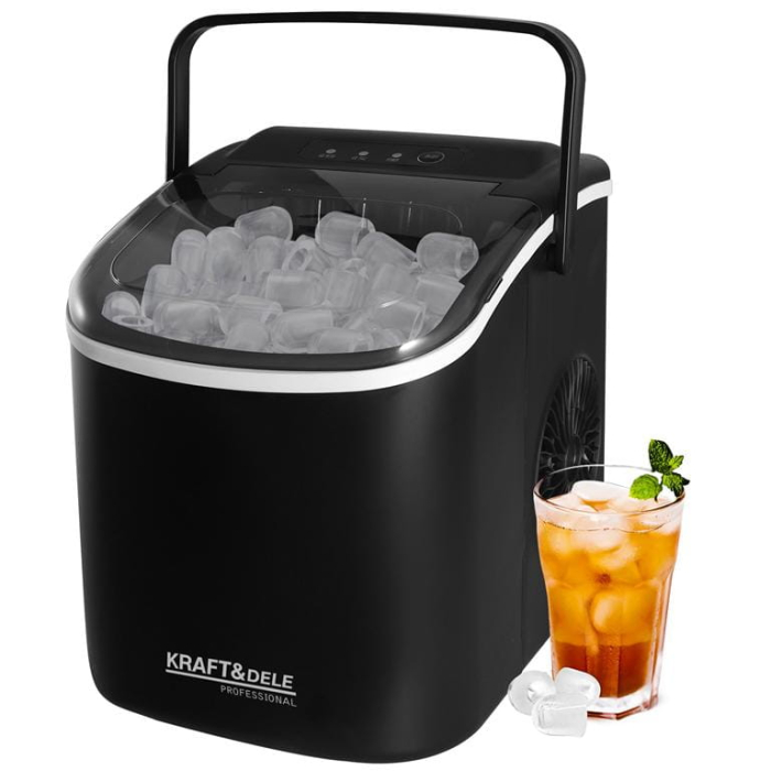 Masina aparat de facut gheata, 28x11.5x0 cm 220V 1.2 Litri, Economica, agent frigorific modern R600A, Negru (KD4124) [2]