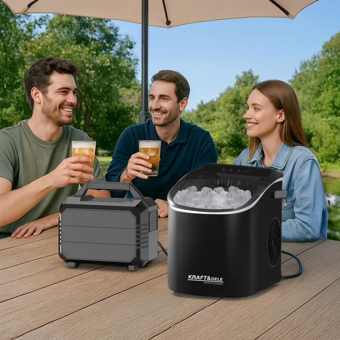 Masina aparat de facut gheata, 28x11.5x0 cm 220V 1.2 Litri, Economica, agent frigorific modern R600A, Negru (KD4124) [14]