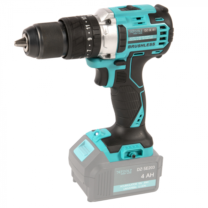 Masina Aparat de gaurit insurubat Bormasina 18V fara perii 45Nm pe baterie acumulator (DZ-SE181) [1]