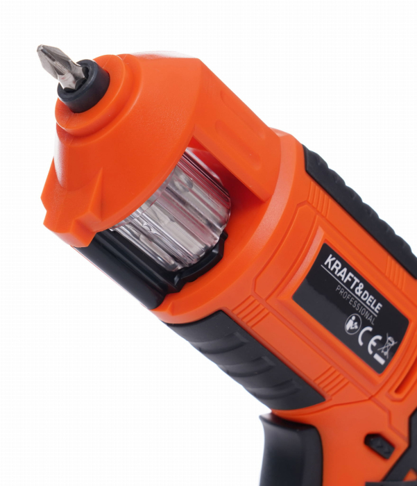 Masina, Aparat de gaurit, insurubat, Bormasina Autofiletanta cu baterii acumulator 1300mAh + biti (KD1574) [4]