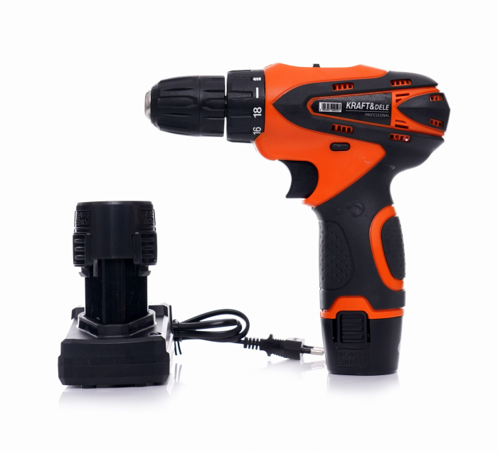 Masina, Aparat de gaurit, insurubat, Bormasina Autofiletanta cu baterii acumulator 18V 1.3Ah (KD3066) [4]