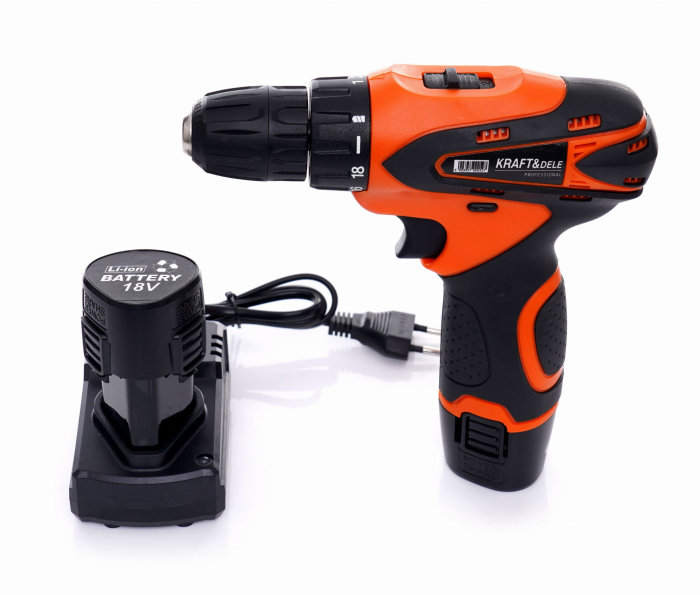 Masina, Aparat de gaurit, insurubat, Bormasina Autofiletanta cu baterii acumulator 18V 1.3Ah (KD3066) [18]