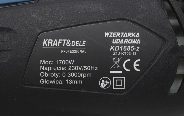 Masina, Aparat de gaurit, insurubat, Bormasina cu percutie, Autofiletanta 1700W (KD1685-Z) [9]