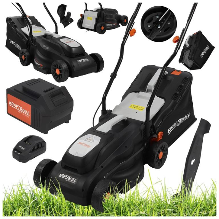 Masina aparat pe baterii acumulator 21V 4Ah de tuns iarba gazon 33cm (KD5550) [37]