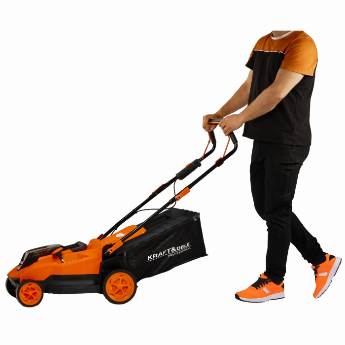 Masina aparat pe baterii acumulator 40V 2x20V 6Ah de tuns iarba gazon 38cm (KD5411) [19]