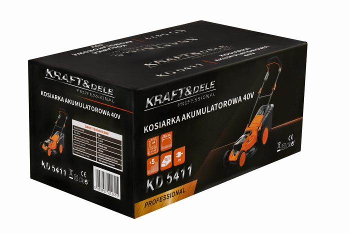 Masina aparat pe baterii acumulator 40V 2x20V 6Ah de tuns iarba gazon 38cm (KD5411) [27]