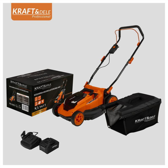 Masina aparat pe baterii acumulator 40V 2x20V 6Ah de tuns iarba gazon 38cm (KD5411) [33]