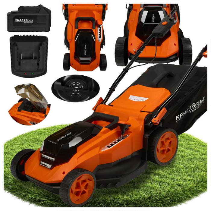 Masina aparat pe baterii acumulator 40V 2x20V 6Ah de tuns iarba gazon 38cm (KD5411) [31]