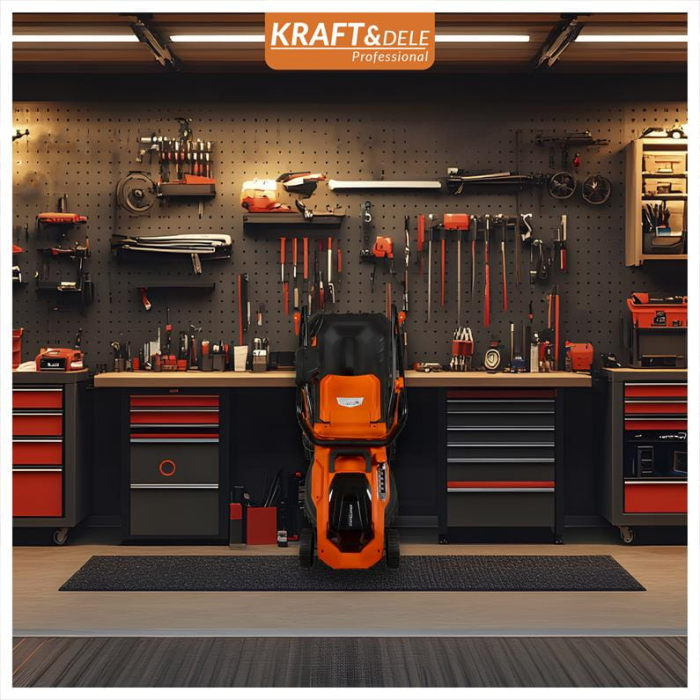 Masina aparat pe baterii acumulator 40V 2x20V 6Ah de tuns iarba gazon 38cm (KD5411) [40]