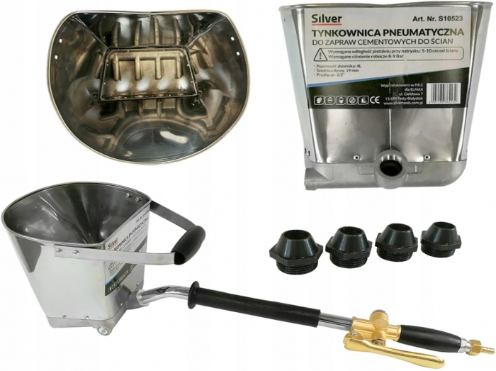 Masina aparat pneumatic tencuit pereti + 8 duze 7 11mm (S10523) [2]