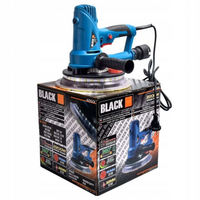 Masina aparat slefuit 2200W 190mm  pereti tavan rigips glet aspirare slefuitor furtun sac LED (42601) [4]