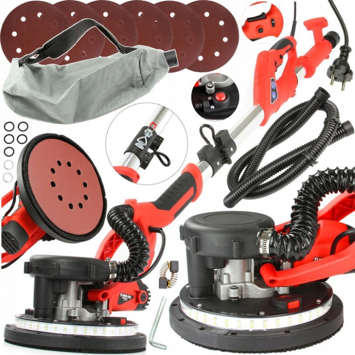 Masina, aparat slefuit pereti 2000W 225mm cu aspirare extensibil girafa cu lumina LED (M90206) [1]