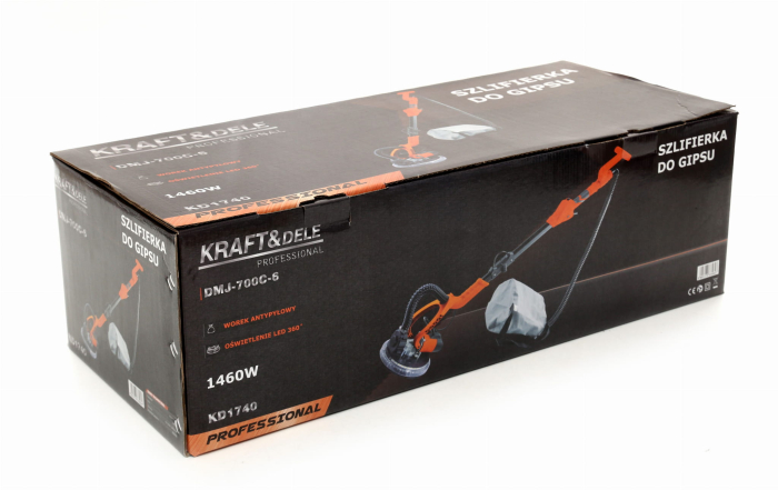 Masina, aparat slefuit pereti 3000W 133 x 4,5 x 20 mm cu aspirare extensibil girafa cu lumina LED (KD1740) [15]