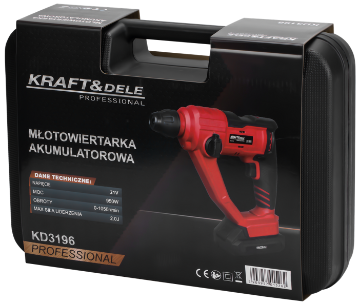 Masina ciocan de gaurit cu percutie rotopercutor 21V, 2J, 2 x 4Ah, SDS valiza (KD3196) [14]