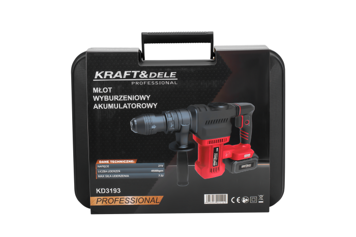 Masina ciocan de gaurit cu percutie rotopercutor 21V, 7.5J, 2 x 4Ah, SDS valiza (KD3193) [2]