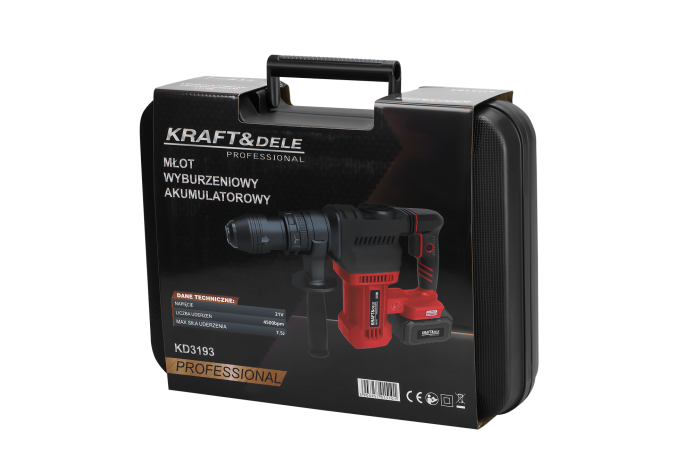 Masina ciocan de gaurit cu percutie rotopercutor 21V, 7.5J, 2 x 4Ah, SDS valiza (KD3193) [3]