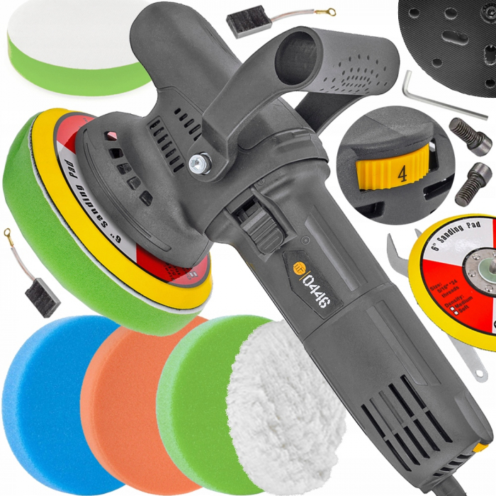 Masina de slefuit polisat lustruit auto cap excentric 1200W 150mm + bureti + accesorii (MP0446) [1]