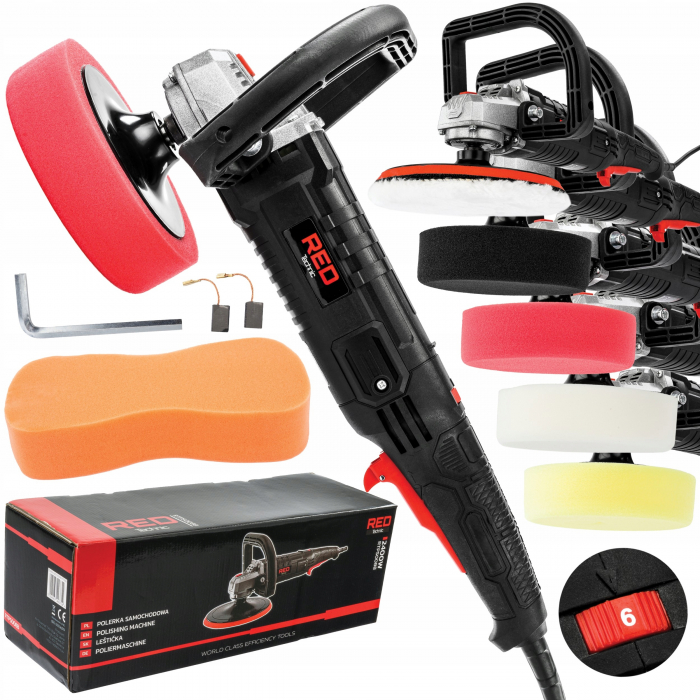 Masina de slefuit polisat lustruit auto 2400W 180mm + bureti + accesorii (RTPS0088) [1]