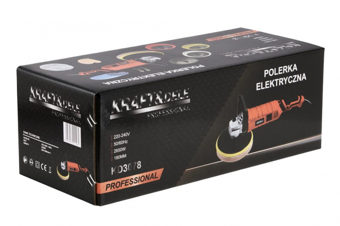 Masina de slefuit polisat lustruit auto 2650W 180mm + bureti + accesorii (KD3078) [15]