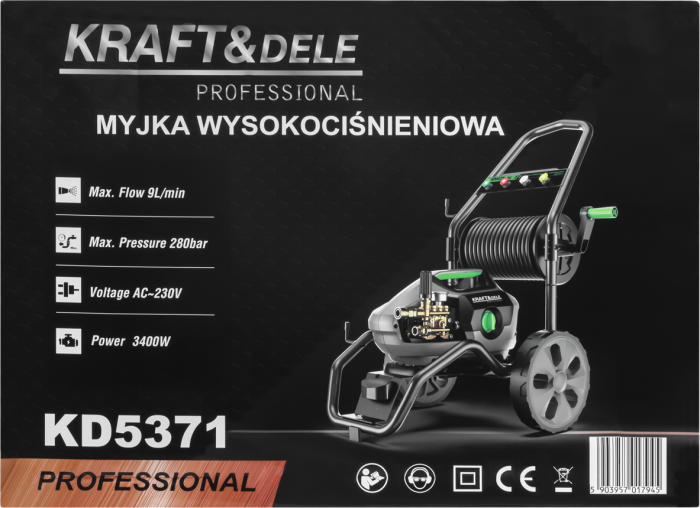 Masina de spalat cu presiune motor electric 3400W, 280 bar, 9 L/min (KD5371) [11]