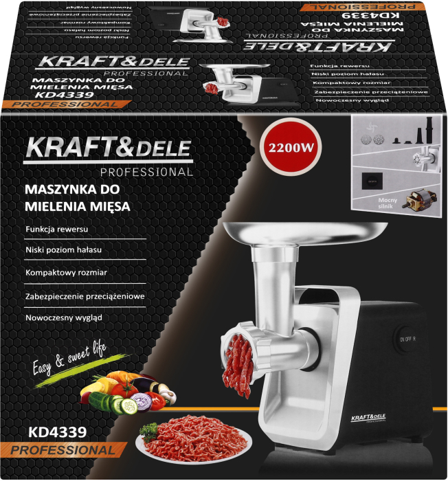 Masina de tocat carne electrica 2200 W, cu accesorii pentru carnati si kubbe (KD4339) [15]