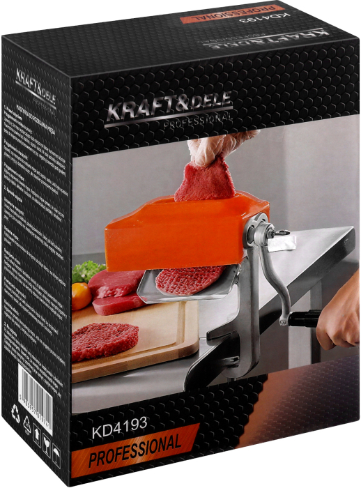 Masina fragezit carne fonta 2 role cu tepi fixare blat pentru snitele si fripturi (KD4193) [13]