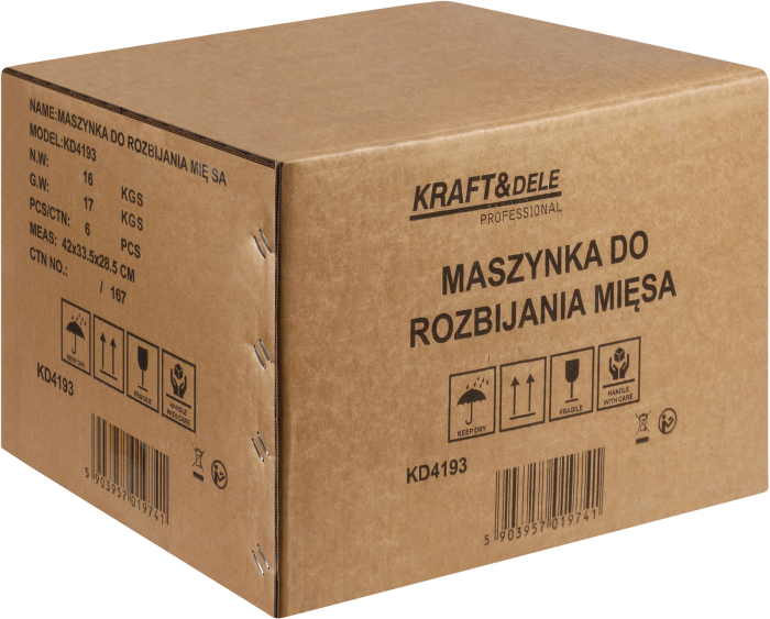 Masina fragezit carne fonta 2 role cu tepi fixare blat pentru snitele si fripturi (KD4193) [14]