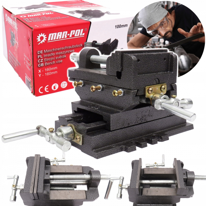 Menghina cu reglare in cruce 100mm, transversal, 2 axe de ghidare (M36080) [2]