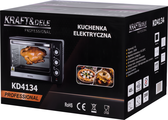 Mini cuptor electric 45L 2000W cu functie rotisor si convectie (KD4134) [11]