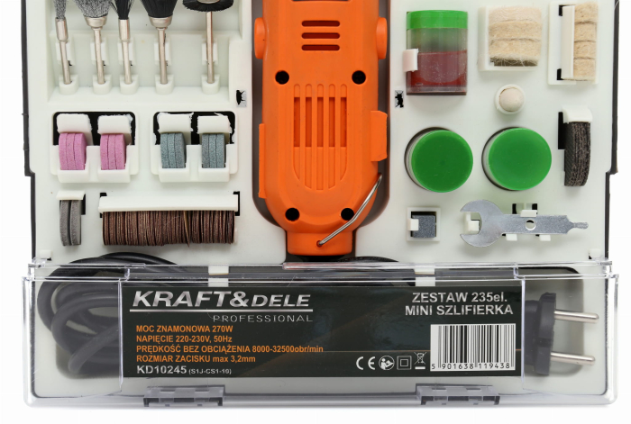 Mini freza electrica 270W 235 piese 32500 rpm (KD10245) [10]