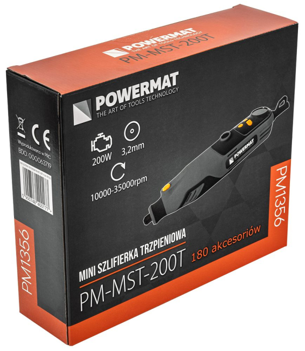 Mini slefuitor multifunctional 200W 35000rpm set 200 accesorii si ax flexibil PM1356 (PM-MST-200T) [14]
