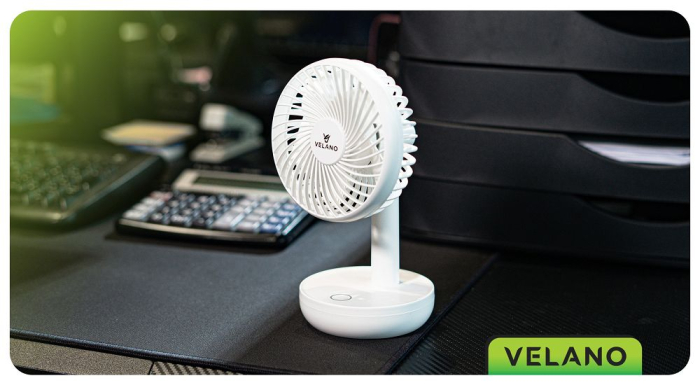 Mini ventilator portabil cu acumulator USB 1200mAh 3 viteze si inclinare reglabila (VELWEBS0012) [9]