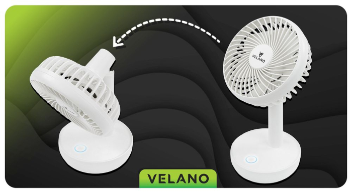 Mini ventilator portabil cu acumulator USB 1200mAh 3 viteze si inclinare reglabila (VELWEBS0012) [16]