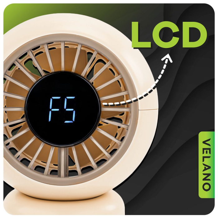 Mini ventilator portabil baterie 3600mAh si afisaj LED (VELWEBS0010) [14]