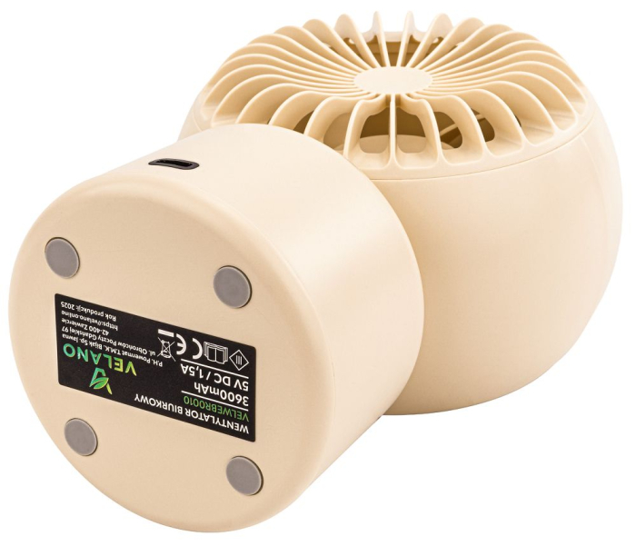 Mini ventilator portabil baterie 3600mAh si afisaj LED (VELWEBS0010) [3]