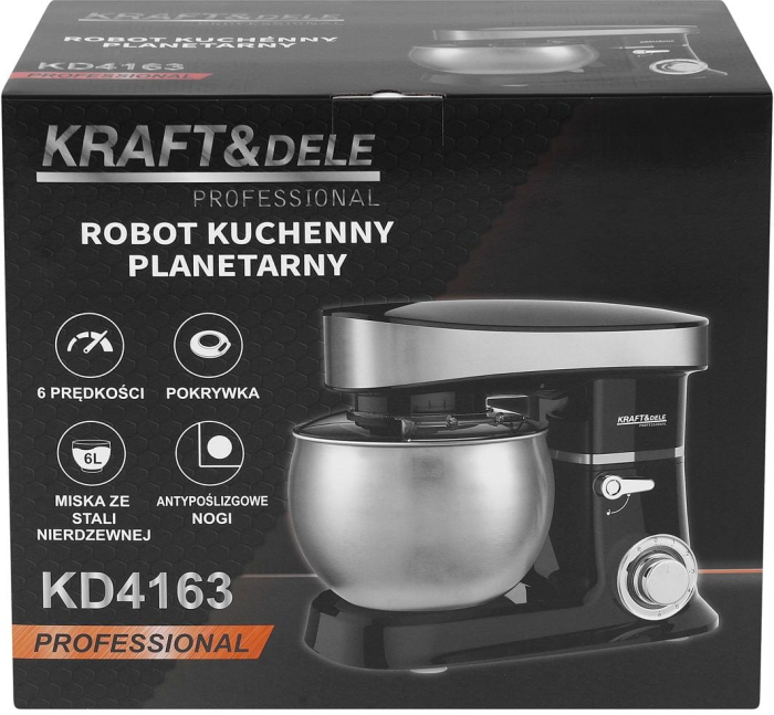 Mixer planetar 2500 W, bol inox 6 L, 6 viteze (KD4163) [15]