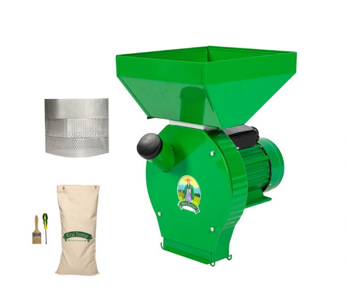 Moara electrica 3900W 3.9kW 4 site sac pensula + suport metalic cereale uruiala boaba cuva extra mare (350E+) [3]