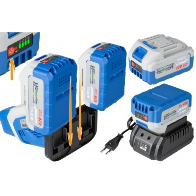 Motocoasa cu acumulator 42V, motor fara perii, diametru de taiere 380 mm, 2 acumulatori 4Ah (ECCGTBH-42V) [12]