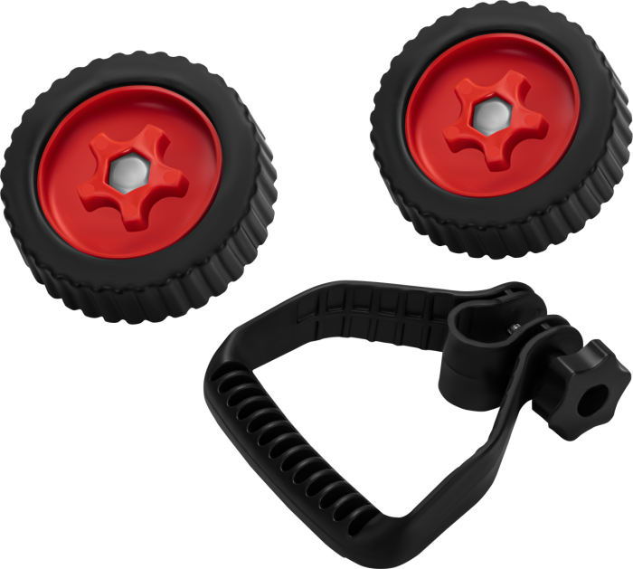 Motocoasa fara fir 21V, 1000W, 2x2Ah, 11000 rpm, cu roti si accesorii taiere (KD5129) [6]