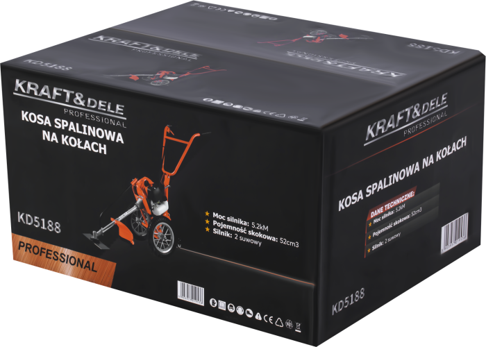 Motocoasa pe roti cu motor benzina 5.2CP si accesorii incluse (KD5188) [21]