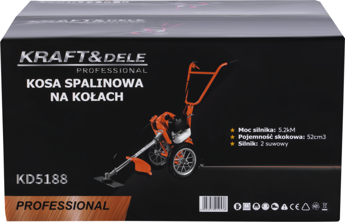 Motocoasa pe roti cu motor benzina 5.2CP si accesorii incluse (KD5188) [23]