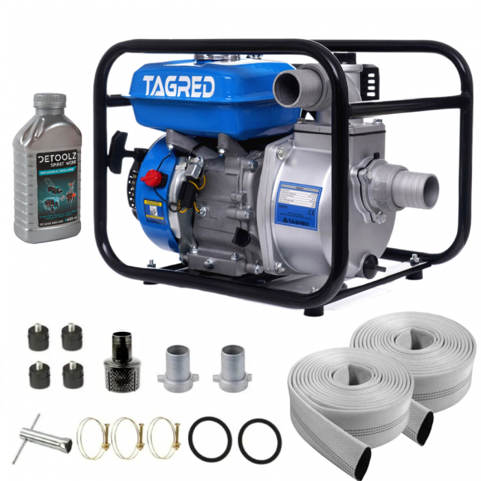 Motopompa benzina 4timpi 6.5CP + 2 x furtun 20m 2 toli +ulei motor (CMP1071+2FA+U) [4]
