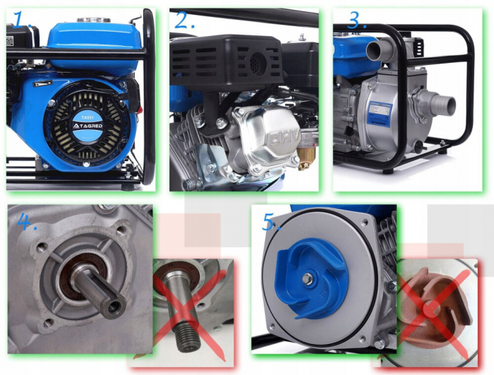 Motopompa benzina 4timpi 6.5CP + 2 x furtun 20m 2 toli +ulei motor (TA551+2FA+U) [16]