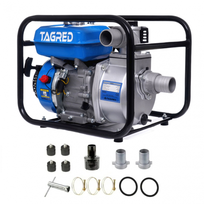 Motopompa benzina 4timpi 6.5CP + 2 x furtun 20m 2 toli +ulei motor (TA551+2FA+U) [10]