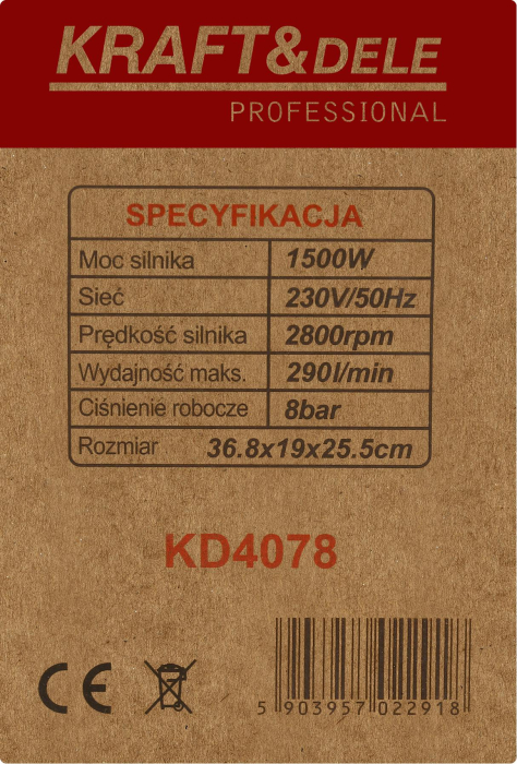 Motor compresor fara ulei 1500W 290L/min 8 bar (KD4078) [11]